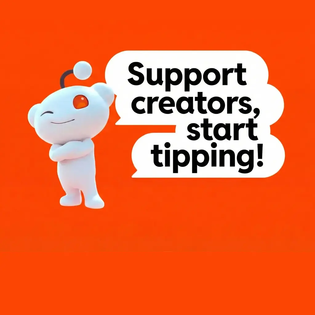 Illustration with the text ‘Support the creators, start tipping’.